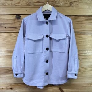 Banana Republic Shacket XS Purple Thick Button Up Shirt Jacket Pockets B130